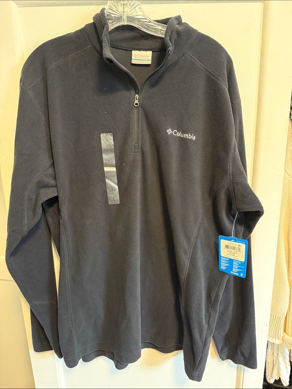 Columbia Men's Black Quarter-Zip Fleece Pullover NWT